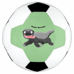 Funny hungrig Honigbadger Cartoon Illustration Fußball
