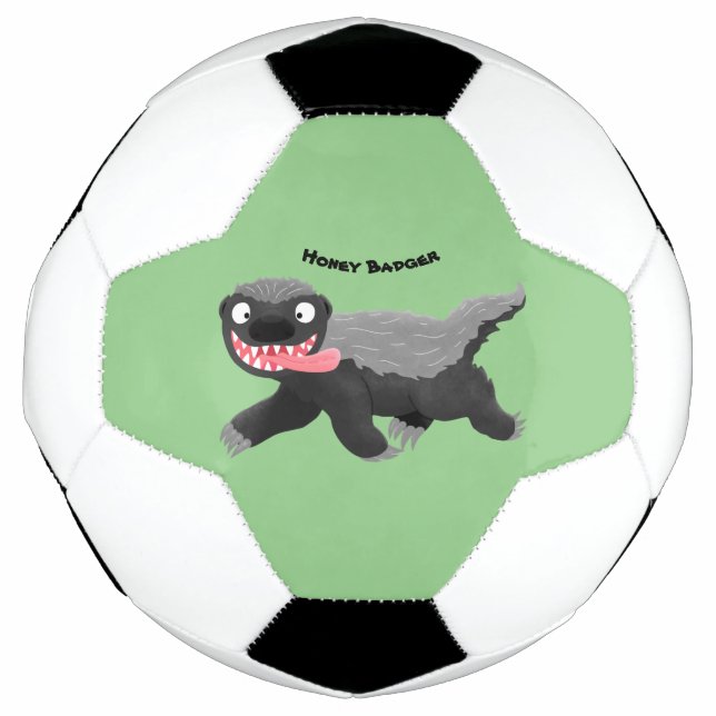 Funny hungrig Honigbadger Cartoon Illustration Fußball (Vorderseite)