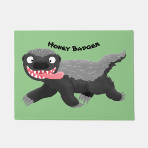 Funny hungrig Honigbadger Cartoon Illustration Fußmatte