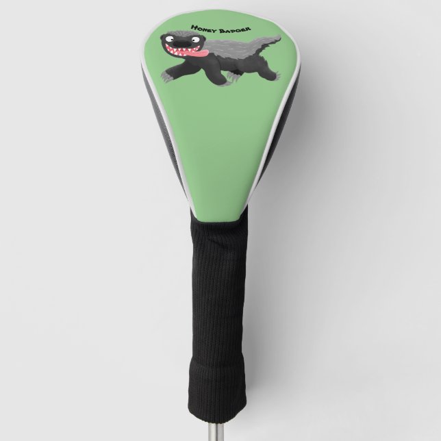 Funny hungrig Honigbadger Cartoon Illustration Golf Headcover (Vorderseite)