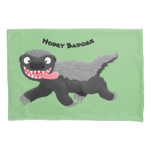 Funny hungrig Honigbadger Cartoon Illustration Kissenbezug