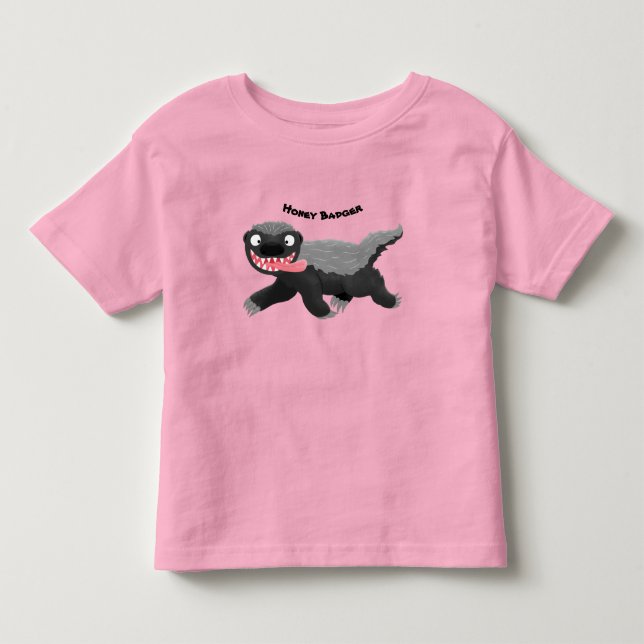 Funny hungrig Honigbadger Cartoon Illustration Kleinkind T-shirt (Vorderseite)