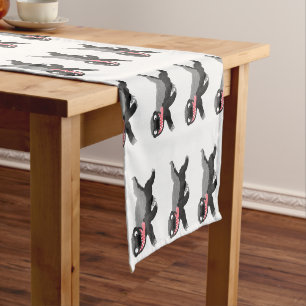 Funny hungrig Honigbadger Cartoon Illustration Kurzer Tischläufer