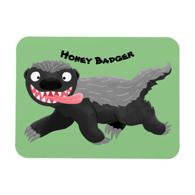 Funny hungrig Honigbadger Cartoon Illustration Magnet (Horizontal)