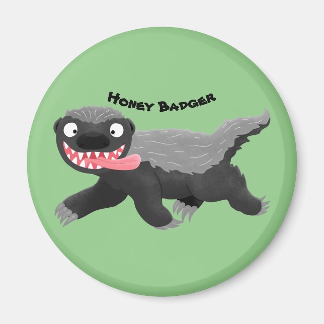 Funny hungrig Honigbadger Cartoon Illustration Magnet (Vorne)