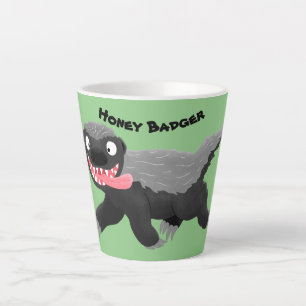 Funny hungrig Honigbadger Cartoon Illustration Milchtasse