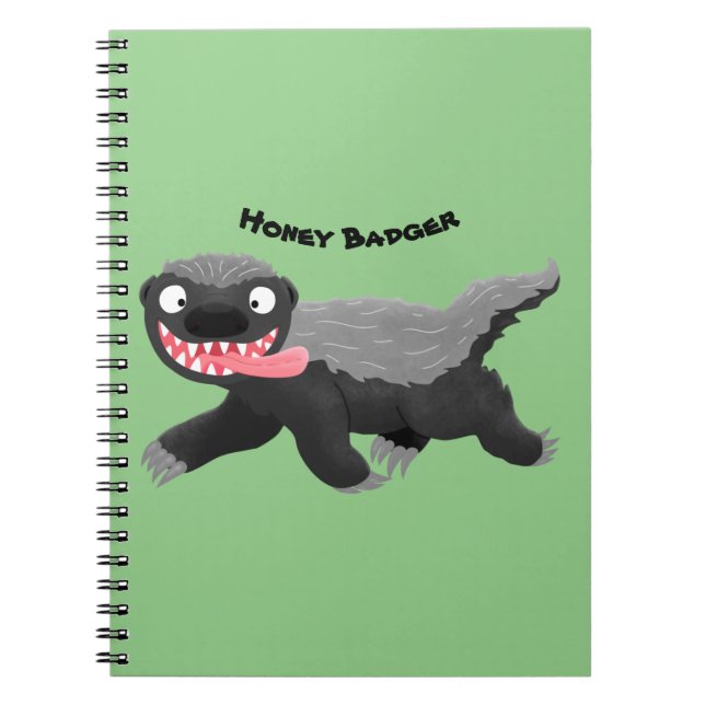 Funny hungrig Honigbadger Cartoon Illustration Notizblock (Vorderseite)