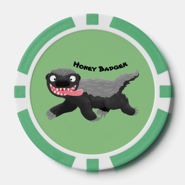 Funny hungrig Honigbadger Cartoon Illustration Pokerchips (Vorderseite)