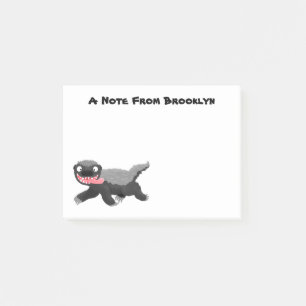 Funny hungrig Honigbadger Cartoon Illustration Post-it Klebezettel