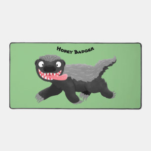 Funny hungrig Honigbadger Cartoon Illustration Schreibtischunterlage