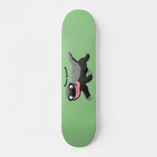 Funny hungrig Honigbadger Cartoon Illustration Skateboard