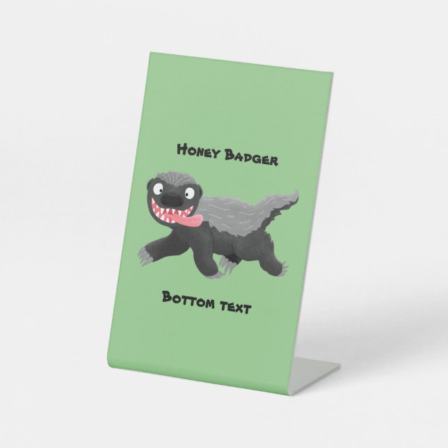 Funny hungrig Honigbadger Cartoon Illustration Sockelschild (Vorderseite)