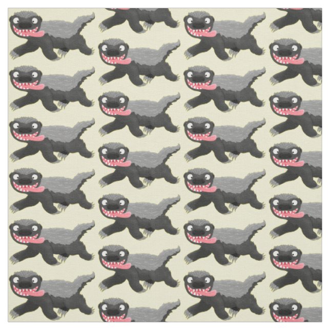 Funny hungrig Honigbadger Cartoon Illustration Stoff (Muster)