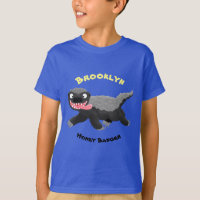 Funny hungrig Honigbadger Cartoon Illustration