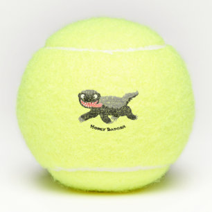 Funny hungrig Honigbadger Cartoon Illustration Tennisbälle