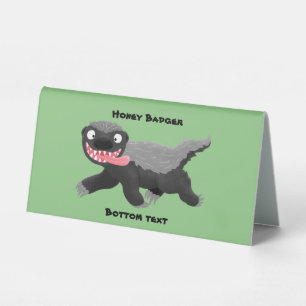 Funny hungrig Honigbadger Cartoon Illustration Tischaufsteller