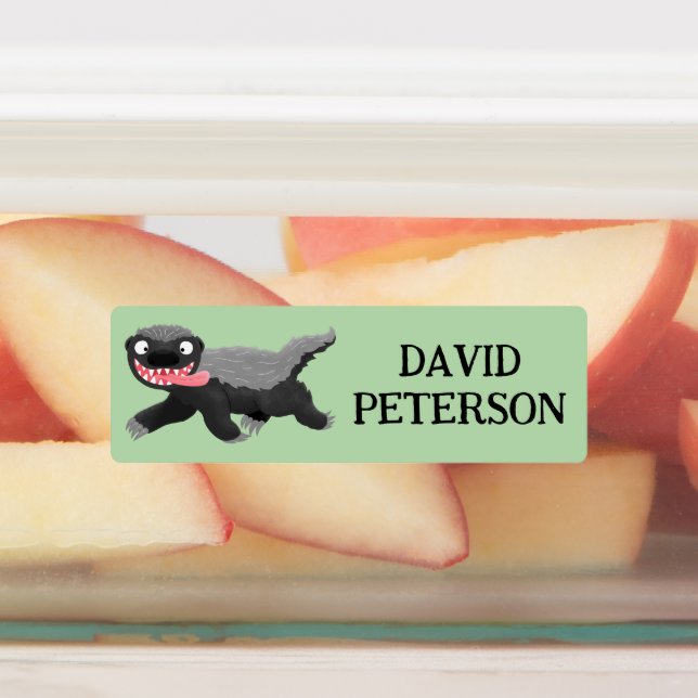 Funny hungrig honigbadger Cartoon personalisiert Etiketten (Befestigt)