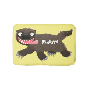Funny hungrig Wolverine tierischer Cartoon Badematte