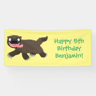 Funny hungrig Wolverine tierischer Cartoon Banner