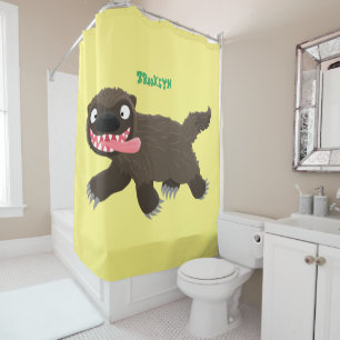 Funny hungrig Wolverine tierischer Cartoon Duschvorhang