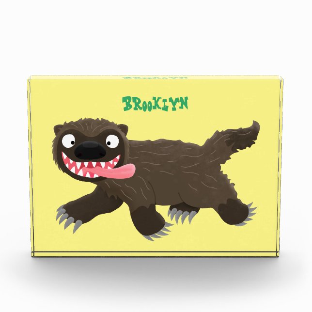 Funny hungrig Wolverine tierischer Cartoon Fotoblock (Vorderseite)