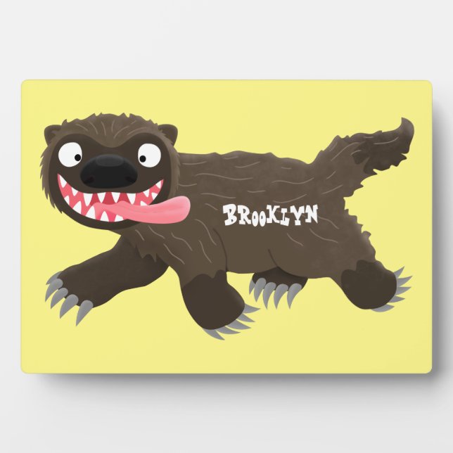 Funny hungrig Wolverine tierischer Cartoon Fotoplatte (Vorderseite)
