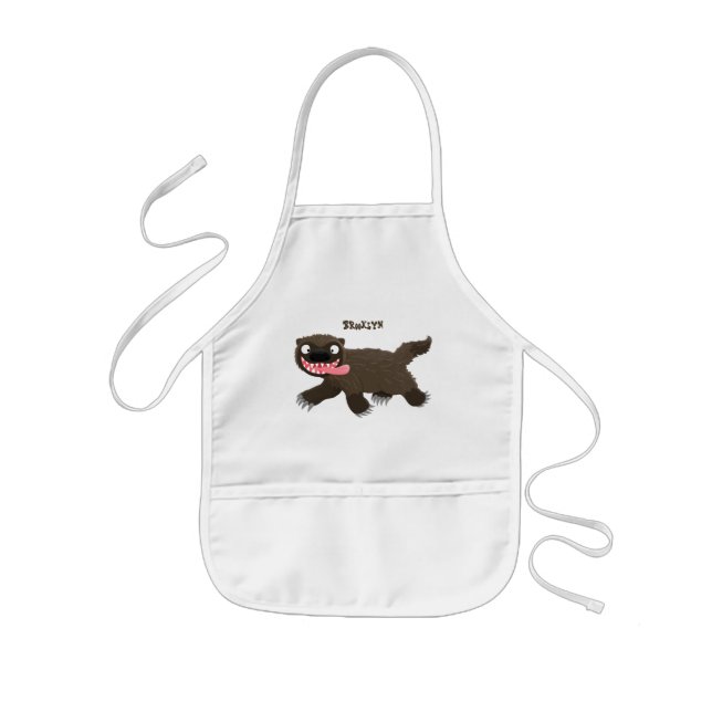 Funny hungrig Wolverine tierischer Cartoon Kinderschürze (Vorne)