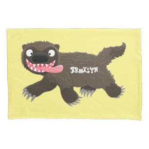 Funny hungrig Wolverine tierischer Cartoon Kissenbezug