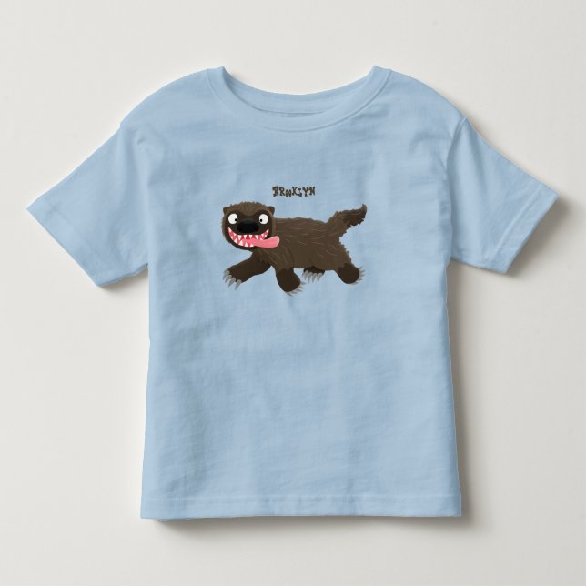Funny hungrig Wolverine tierischer Cartoon Kleinkind T-shirt (Vorderseite)