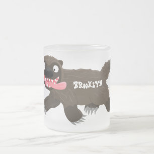 Funny hungrig Wolverine tierischer Cartoon Mattglastasse
