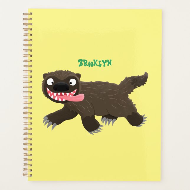 Funny hungrig Wolverine tierischer Cartoon Planer (Vorderseite)