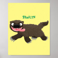Funny hungrig Wolverine tierischer Cartoon