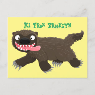 Funny hungrig Wolverine tierischer Cartoon Postkarte