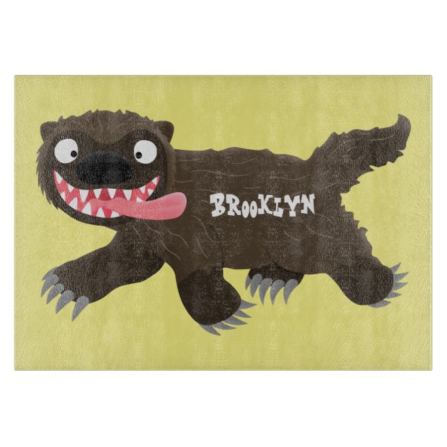 Funny hungrig Wolverine tierischer Cartoon Schneidebrett (Vorderseite)