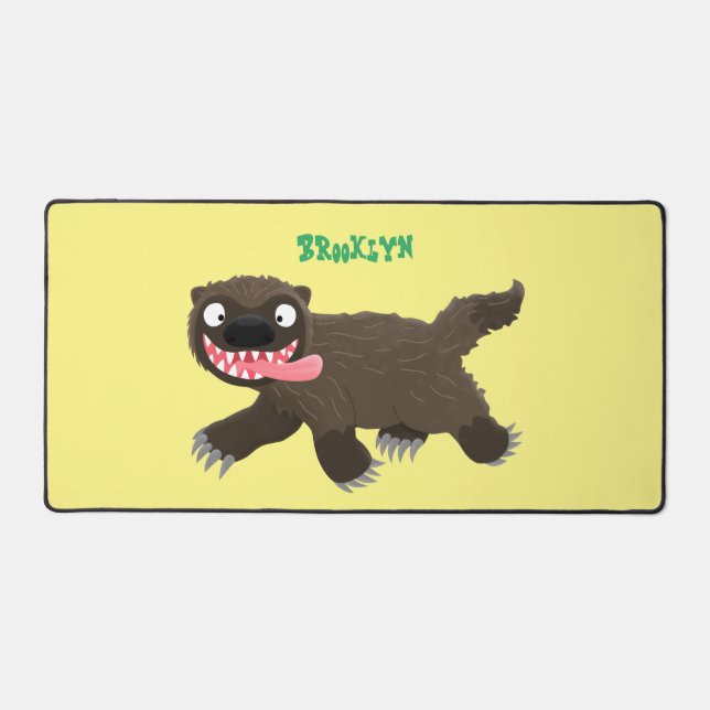 Funny hungrig Wolverine tierischer Cartoon Schreibtischunterlage (Vorderseite)