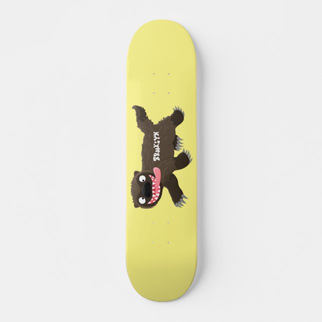 Funny hungrig Wolverine tierischer Cartoon Skateboard (Vorne)