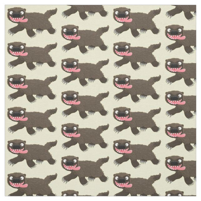 Funny hungrig Wolverine tierischer Cartoon Stoff (Muster)