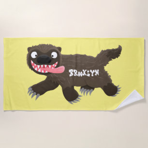 Funny hungrig Wolverine tierischer Cartoon Strandtuch