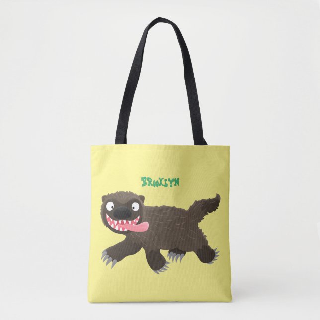 Funny hungrig Wolverine tierischer Cartoon Tasche (Vorderseite)