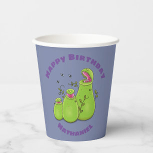 Funny hungrige Pitcher Pflanze Cartoon Illustratio Pappbecher