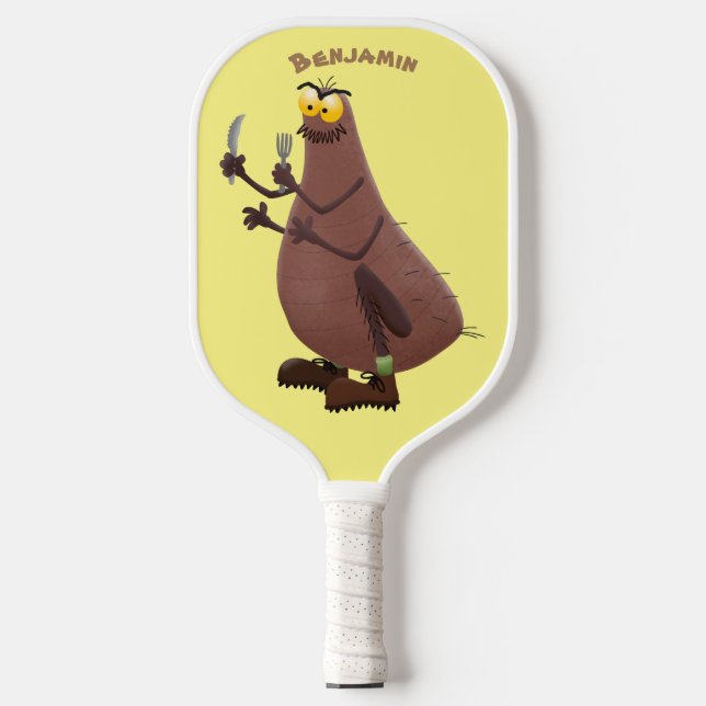 Funny hungry ugly flea cartoon  pickleball schläger (Vorderseite)