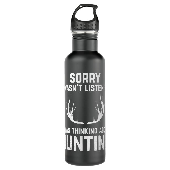 Funny Hunting for Bow and Rifle Deer Hunters  Edelstahlflasche (Vorderseite)