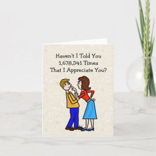 Funny Husband Appreciation Day Exaggeration Card Karte