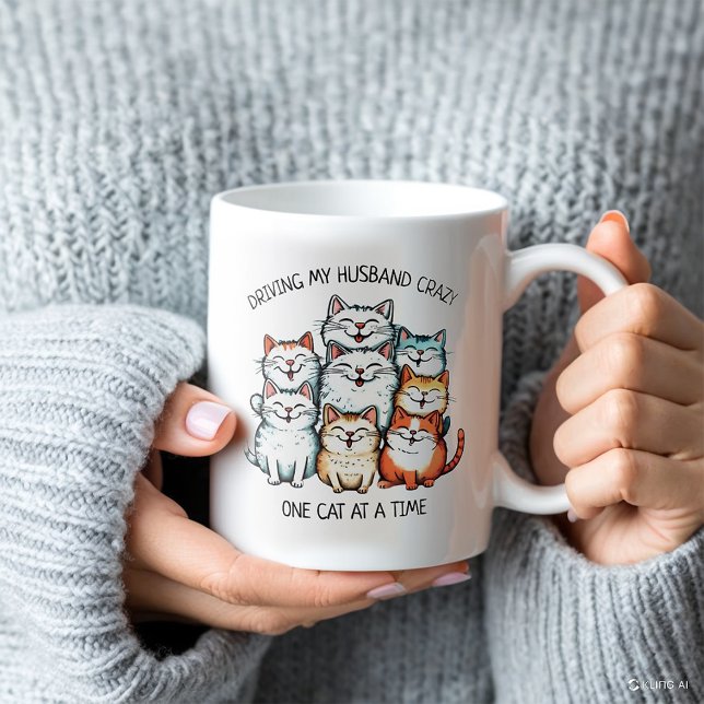 Funny Husband Cat Lady Quote Tasse (Von Creator hochgeladen)