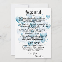 Funny Husband Definition Flat Holiday Card Feiertagskarte