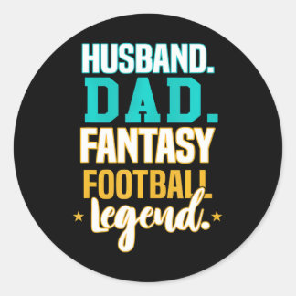 Funny Husband Vater Fantasy Football Legend Father Runder Aufkleber