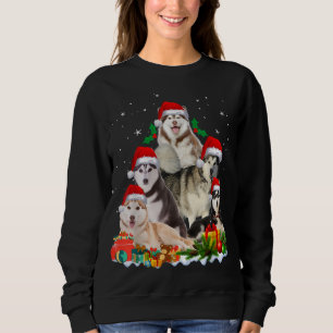 Funny Husky Dog Weihnachtsbaum Niedliche Weihnacht Sweatshirt