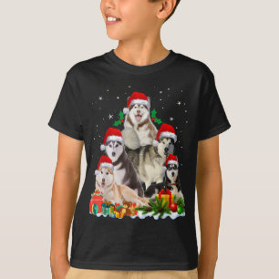 Funny Husky Dog Weihnachtsbaum Niedliche Weihnacht T-Shirt