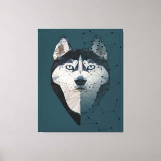 Funny Husky Gesichtskonstellation gibt Lover Leinwanddruck