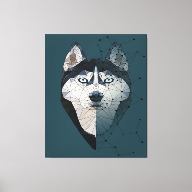Funny Husky Gesichtskonstellation gibt Lover Leinwanddruck (Vorderseite)